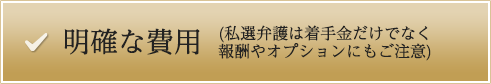 明確な費用（私選弁護は着手金だけでなく報酬やオプションにもご注意）